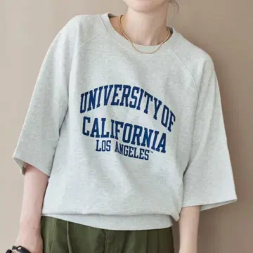 [ 시착만 한 상품 ] UCLA 칼리지 프린트 뒷면 하프 슬리브 풀오버
