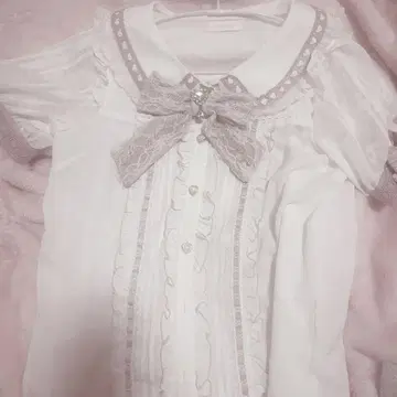 LIZ LISA 하트 레이스 옷깃 블라우스 핑크 블라우스 상의