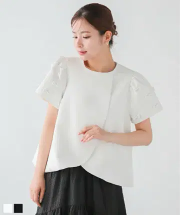 핏모어 튤립 소매 상의