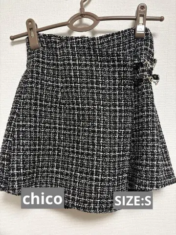 [ 새상품급 ] Chico 체인 랩 미니 치마바지