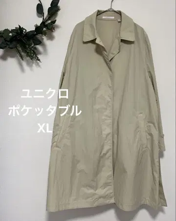 유니클로 UNIQLO 포켓터블 슬릿 하프 코트 NATURAL XL