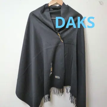 택 포함 DAKS 닥스 머플러 숄 대형 캐시미어 혼방 울 블랙