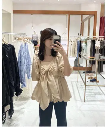 big 리본 벌룬 블라우스 베어 벌룬 뷔스티에