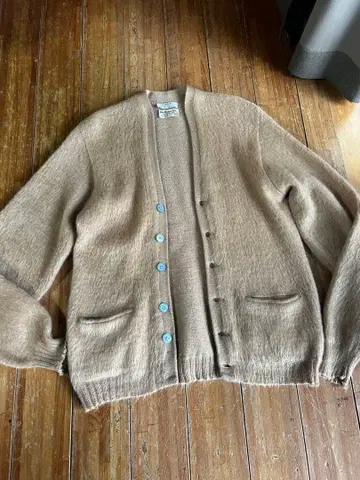 60s 빈티지 모헤어 가디건 긴 털