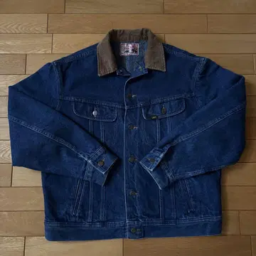 레어 90년대 Lee 스톰 라이더 데님 자켓 코듀로이 옷깃 새상품급