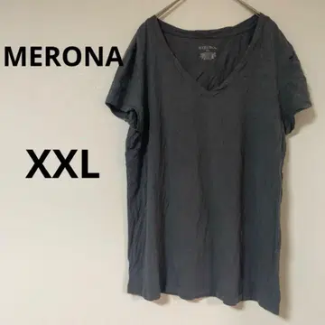 MERONA [ XXL ] 블랙 V넥 티셔츠 캐주얼