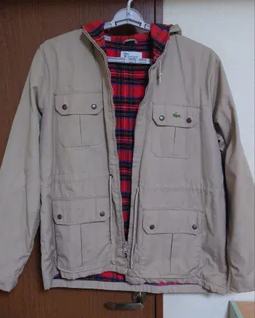 Lacoste 후드 부착 베이지 자켓 XL