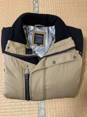 겨울용 방한 나일론 자켓 충전솜 베이지/블랙 3L