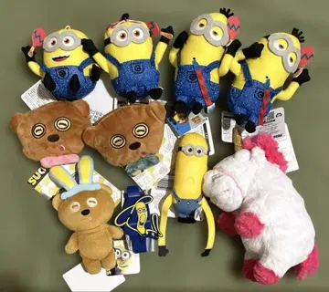 미니언 봉제 인형 마스코트 파우치 시계 10개 세트
