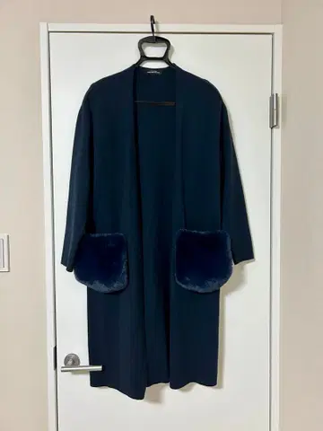 새상품급 인조 모피 포켓 롱 가디건 유나이티드 애로우즈