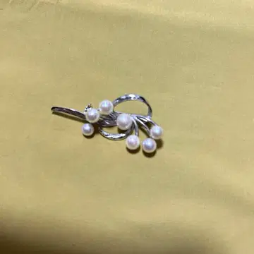 실버 펄 브로치 약 5cm