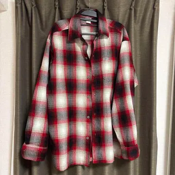 Calitop 체크 무늬 긴팔 플란넬 셔츠 M 사이즈