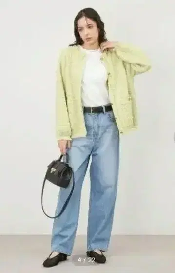 Mila Owen 트위드 자켓 라이트 그린 09WNJ241110