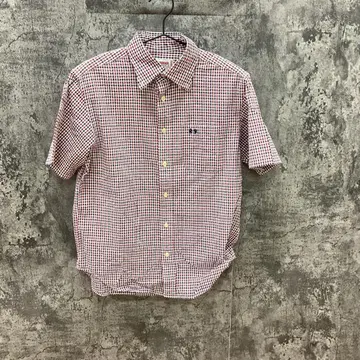 맥레거 남성용 체크 무늬 와이셔츠 빨간색 화이트 블랙 (M)