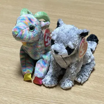 Ty 비니 베이비즈 염소 너구리 2체 세트