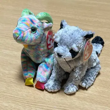 Ty 비니 베이비즈 염소 너구리 2체 세트