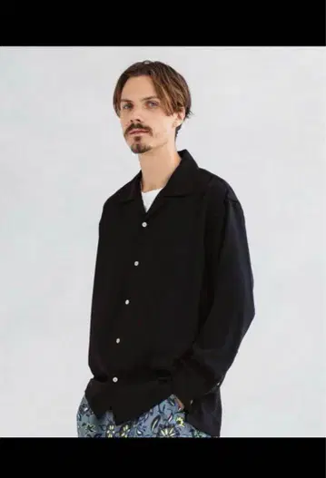 unitedtokyo 새틴 오픈 카라 셔츠