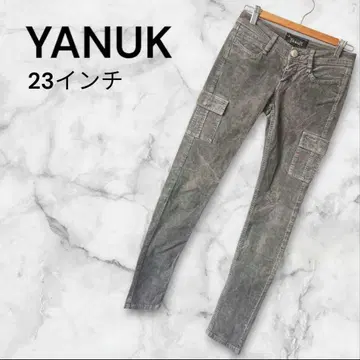 [ 새상품급 ] YANUK 코듀로이 그레이 스키니 팬츠 23 로우라이즈