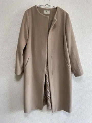 N.Natural Beauty Basic 베이지 노카라 롱 코트 S