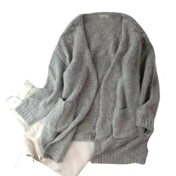 Samansa Mos2 손뜨개질풍 빅 사이즈 니트 가디건 가운