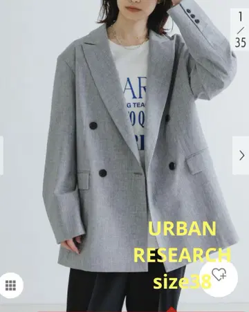 URBANRESEARCH 정가 31900엔 더블 테일러드 자켓 38