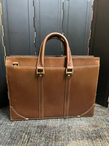 브라운 가죽 비즈니스 백