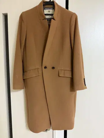PONTETORTO 더블 프론트 체스터 코트 카멜
