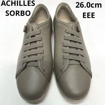 아킬레스 솔보 가죽 슬립온 스니커즈 천연 가죽 그레이지 26 EEE