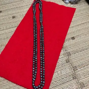블랙 계열 펄 이중 목걸이