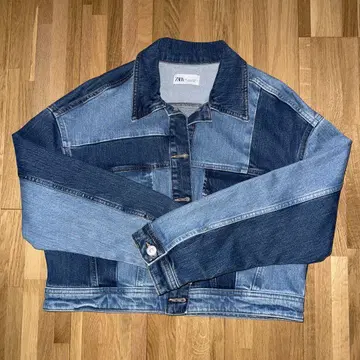 ZARA 데님 자켓 패치워크 L