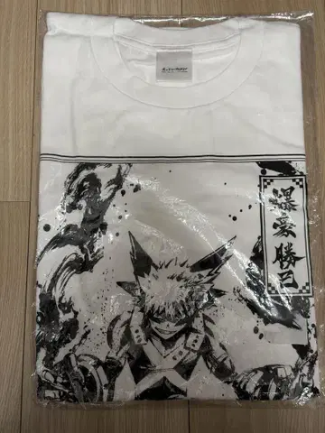 [ 미사용 ] 나의 히어로 아카데미아 바쿠고 카츠키 수묵화 T셔츠 화이트