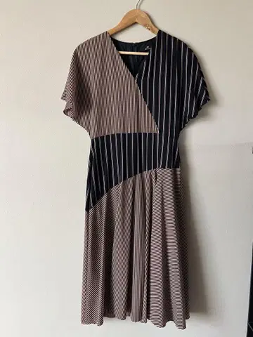 스트라이프 V넥 원피스 폴스미스 PS Paul Smith