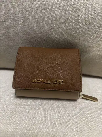 MICHAEL KORS 3단 폴더형 지갑 브라운/베이지