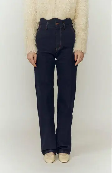 웨이브 디자인 하이웨스트 데님