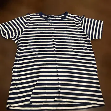 SUNSPEL 네이비와 화이트 스트라이프 티셔츠 M