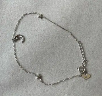 K10 화이트 골드 다이아몬드 팔찌 MOON 달 초승달 별