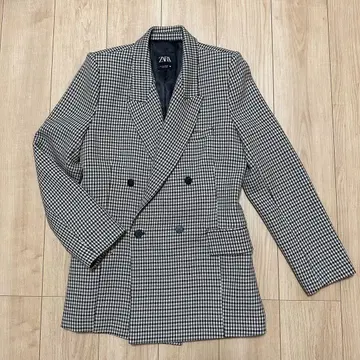 새상품급 ZARA 체크 무늬 더블 브레스트 자켓