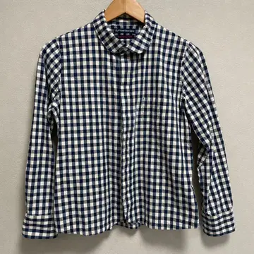 TIGRE BROCANTE 네이비 화이트 체크 긴팔 셔츠