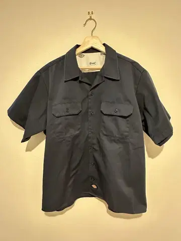 RHC Dickies 네이비 반팔 워크 셔츠 사이즈 L