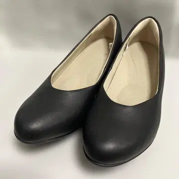 무인양품 가죽 블랙 펌프스 23.5cm 웨지솔