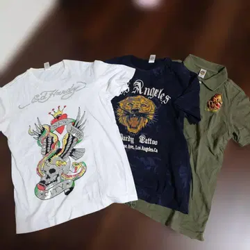 Ed Hardy 티셔츠와 피케 셔츠 3개 세트