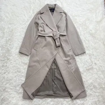 새상품급 슬로브 이에나 롱 코트 여배우 옷깃 그레이지 38 사이즈 벨티드