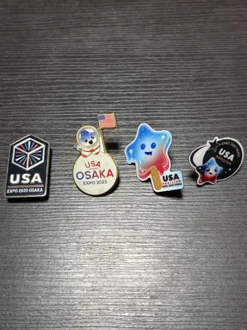 USA EXPO 2025 OSAKA 핀 배지 4개 세트