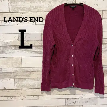 LAND'S END [ L ] 마젠타 긴팔 가디건 L/P 14-16