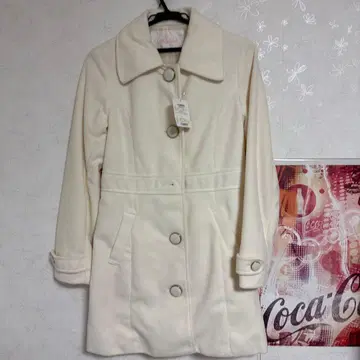 LIZLISA 화이트 롱 코트 택 포함 미사용