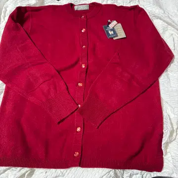 [캐시미어 100% 미사용 새상품] 가디건 빨간색 빈티지