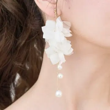 ANNAN WEDDING 귀찌 화이트 플라워