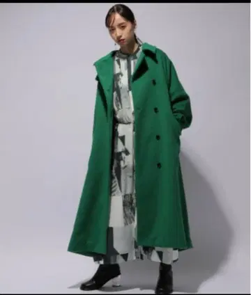 HARE 울 돌먼 코트 그린