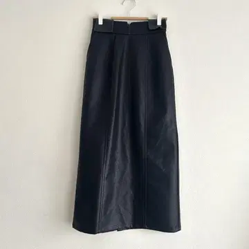 crewre 인조 가죽 내로우 스커트 블랙