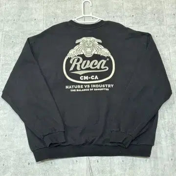 RVCA 양면 프린트 크루넥 맨투맨 트레이닝복 블랙 루카